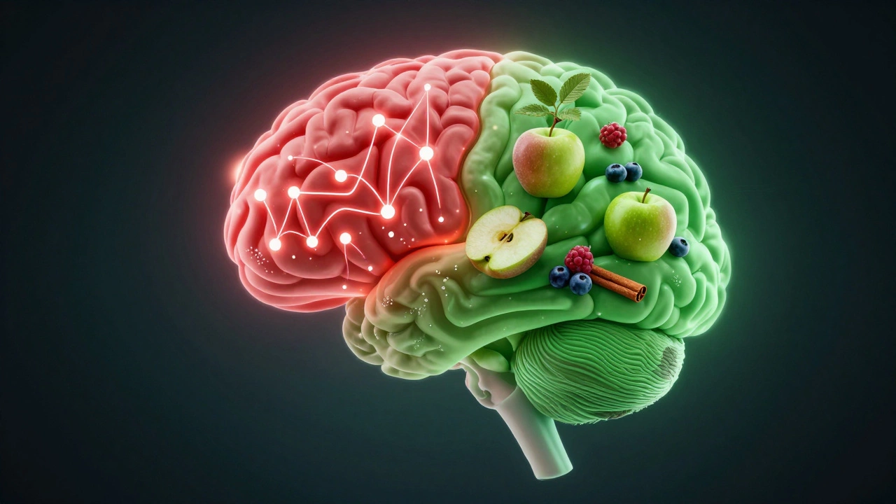 Схема мозга: путь от сахара к натуральной сладости.