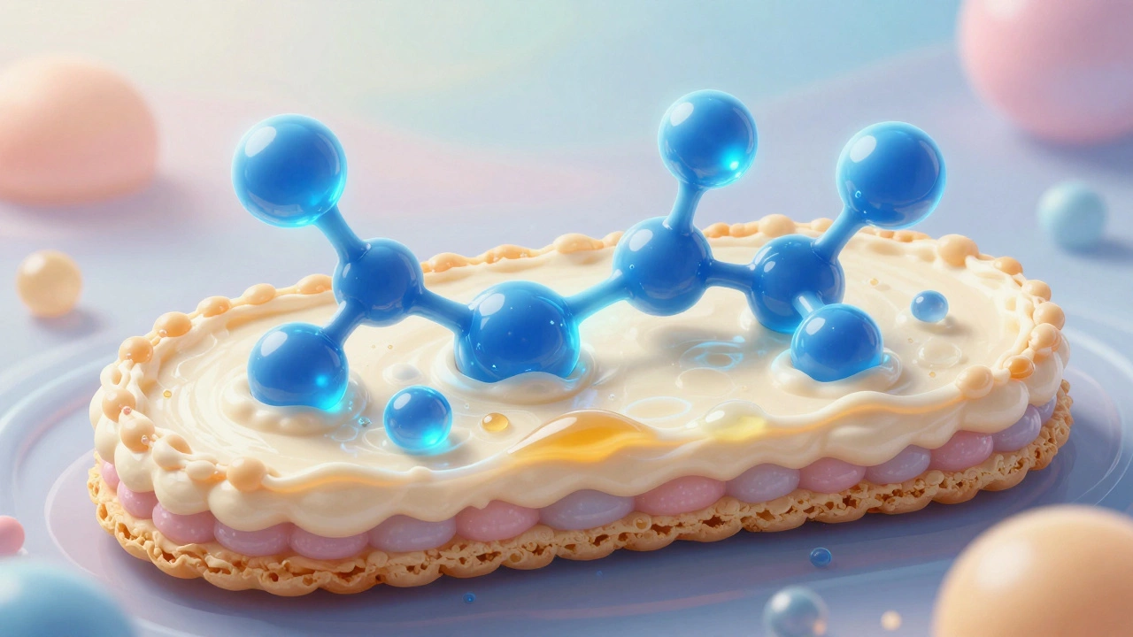 Схема молекулярной структуры добавок в кондитерском креме.